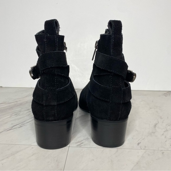 New! Marc Fisher Yandi Western Black Suede Bootie 8M - Picture 3 of 13